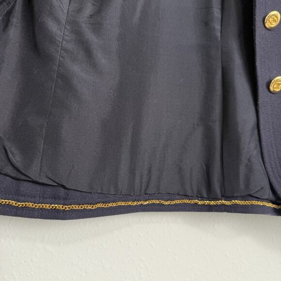 Vintage Chanel Boutique Blazer Jacket 1989/1990 Navy Gold Buttons 42 FR (US 10) - Picture 6 of 16